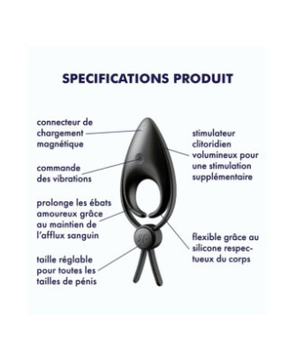 Cockring vibrant USB silicone réglable Sniper Satisfyer 